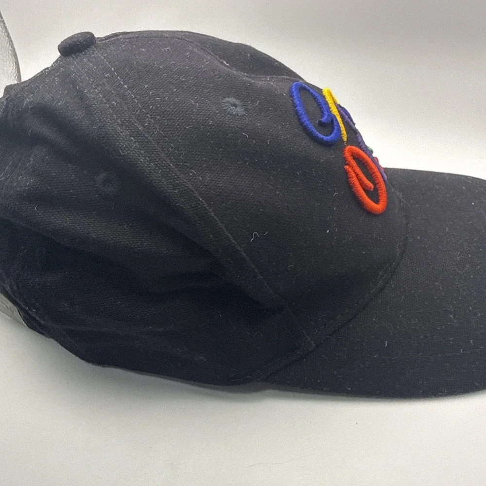 Walt Disney World Mickey 3D Colorful Embroidered Black Strapback Hat Cap Vintage
